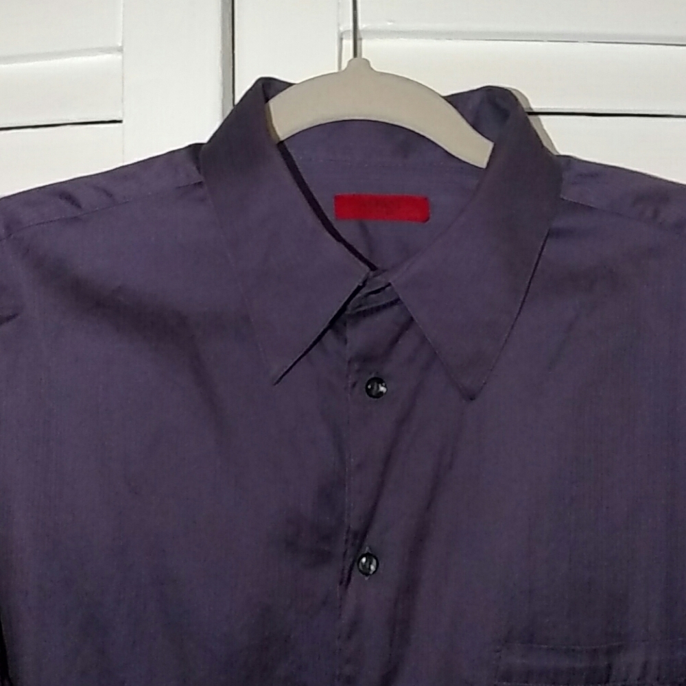 Alfani purple button down longe sleeve dress shirt